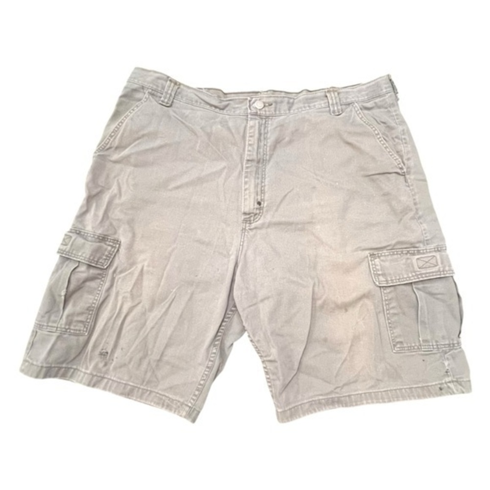 Wrangler WRG Jean Co. Mens 40 Gray Cargo Pocket Shorts Distressed Casual